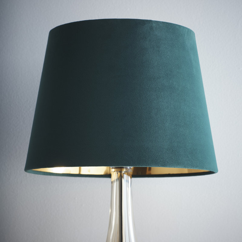 Velvet Empire Lamp Shade ( Uno ), Green, 22cm H x 30cm W x 30cm D