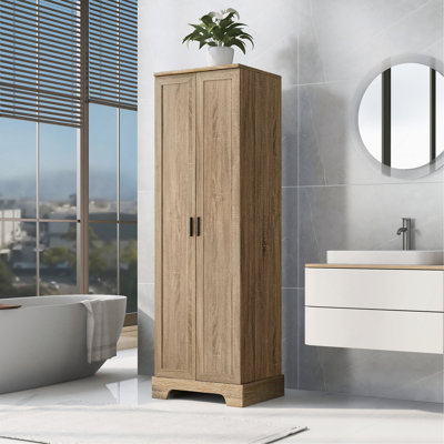 Storage Cabinet With Two Doors For Bathroom, Office, Adjustable Shelf, MDF Board