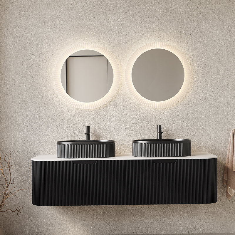 Meuble-lavabo mural avec 2 tiroirs