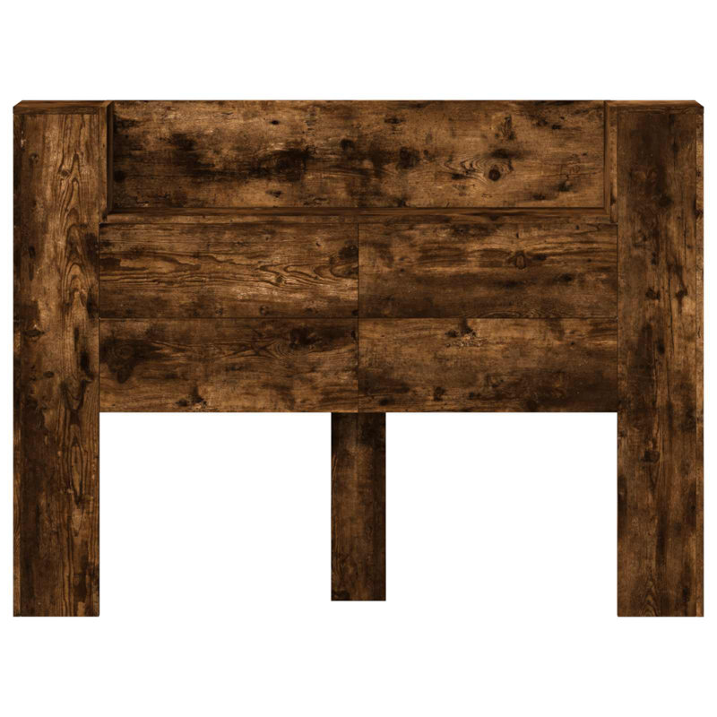 Bookcase Headboard, European Double (140 x 200 cm), Smoked Oak