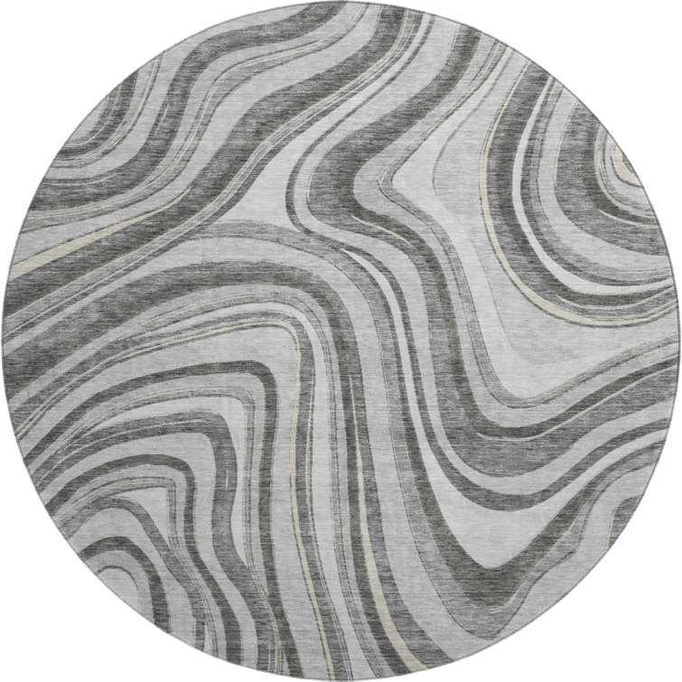Premium Machine Washable Prisco Gray Rug