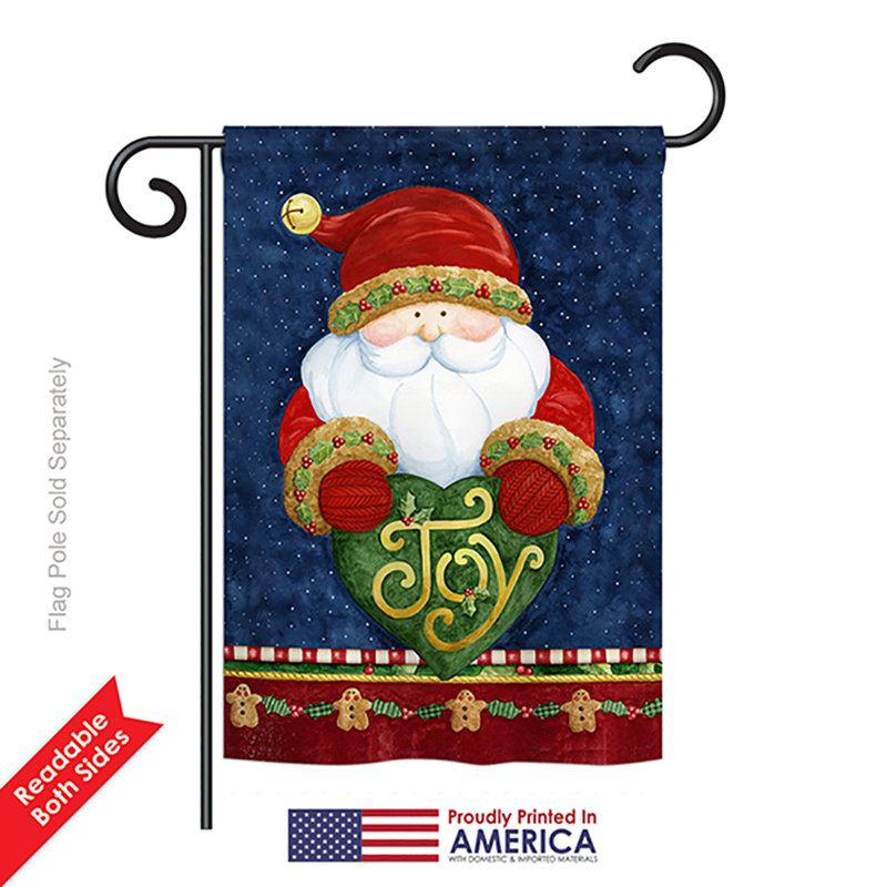« joy », des impressions de noël de noël de noël, de 2 côtés 18,5 x 13 po drapeau de jardin, Polyester, Bleu pâle