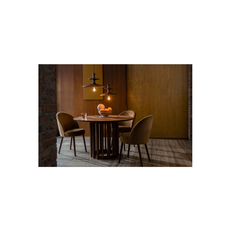 Dining Table Round Dining Table, Dark Brown