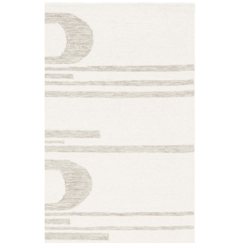 Tapis gris en laine touffeté à la main Baasit, Carré 6 pi