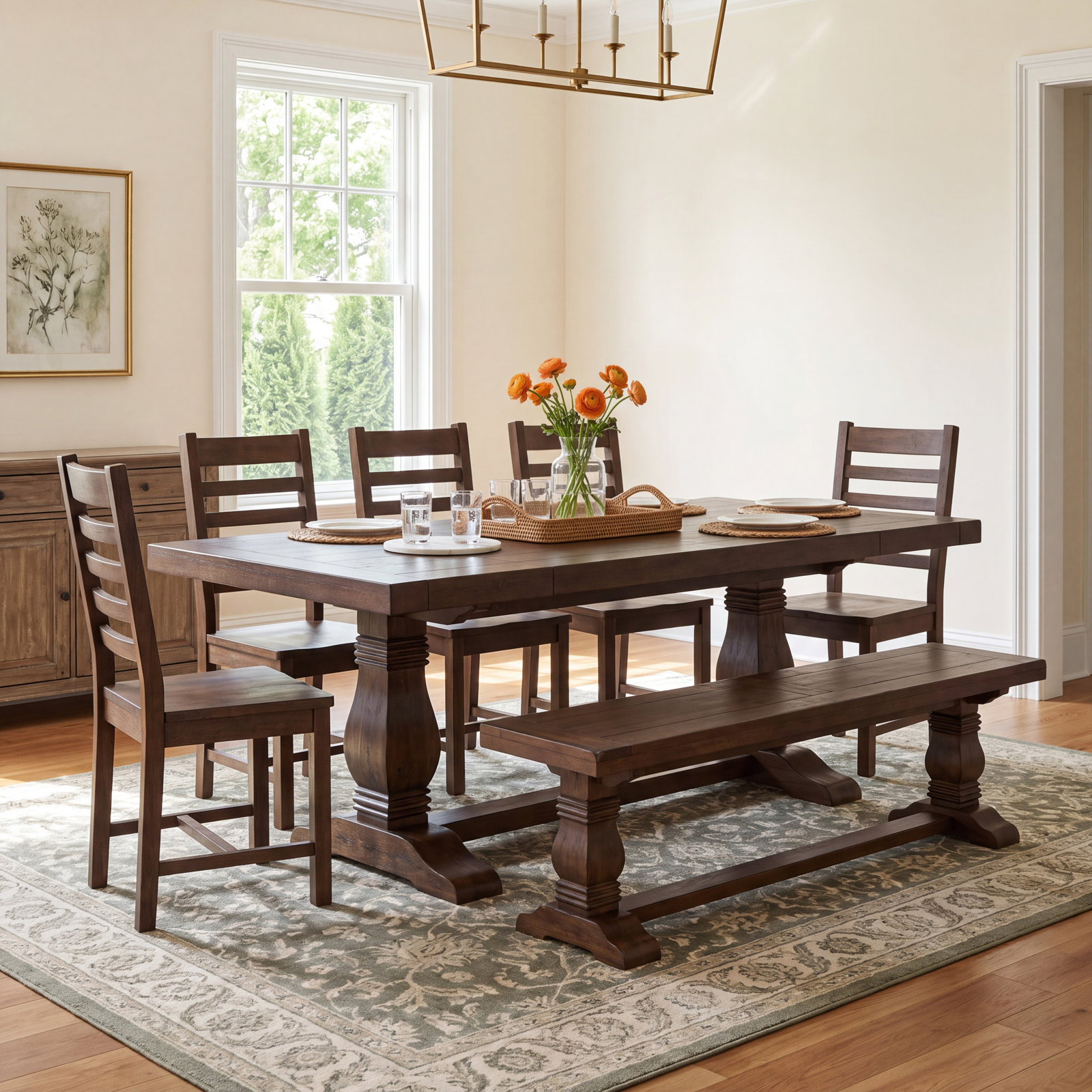 Kinston Pine Dining Table Set