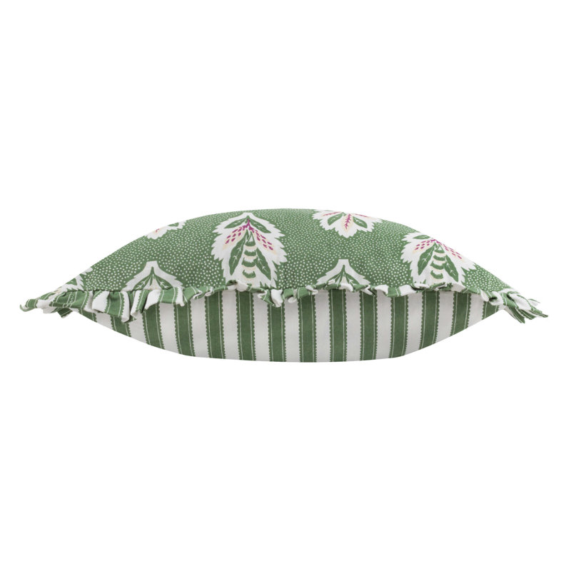 Sessile Leaf Floral Green Square Throw Pillow Cover