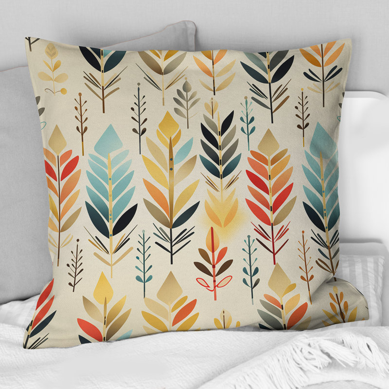 Ivoire Boho Accents - Coussin décoratif imprimé à chevrons, H 16 po x l 16 po