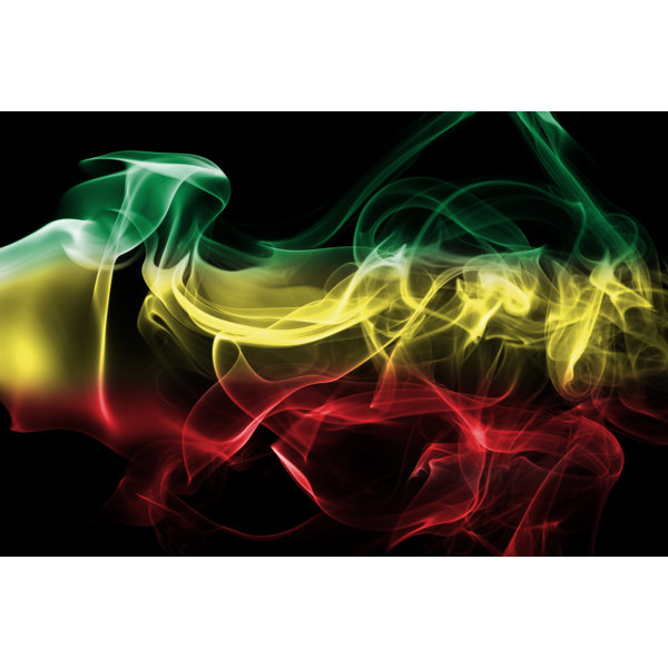 Wrought Studio Ethiopia National Smoke Flag by Vladm - Wrapped Canvas Print | Wayfair Ethiopia National Smoke Flag by Vladm... 