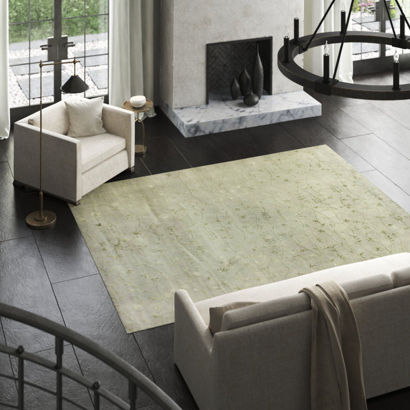 Sweetbriar Floral Area Rug in Gray, Rectangle 8' x 10'2"