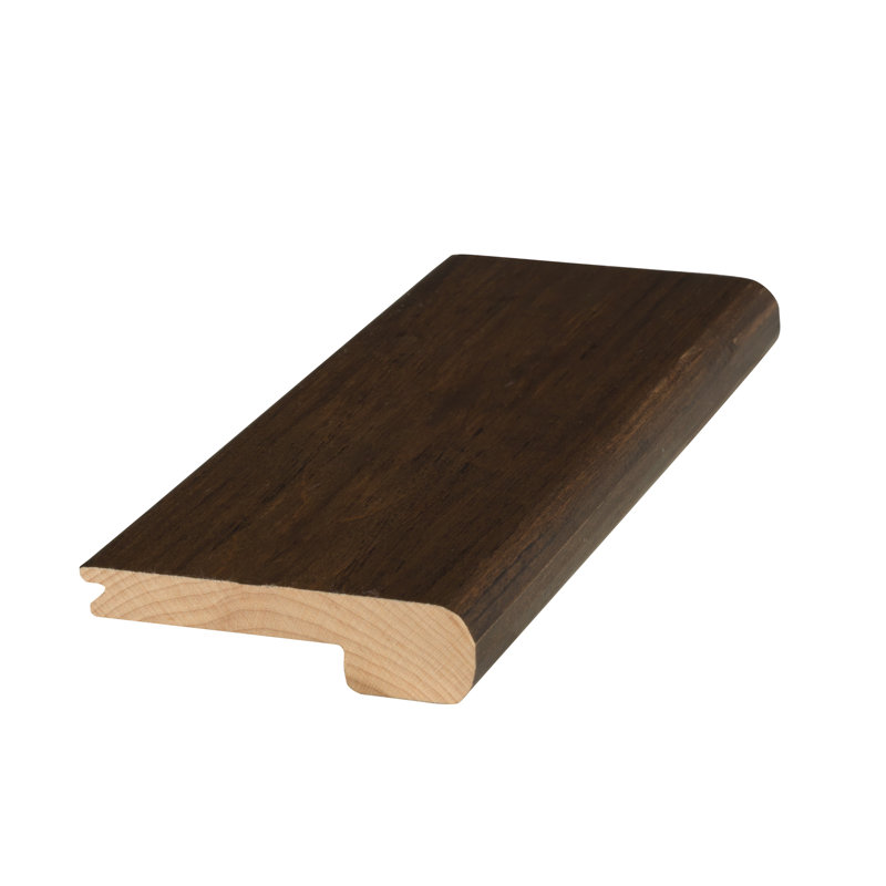 Nez d'escalier en bois manufacturé de 0,8 po d'épaisseur et de 3 po de largeur et de 84 po de longueur, Tabac riche