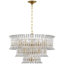AERIN Rhine 34" Three Tier Chandelier with Crystal