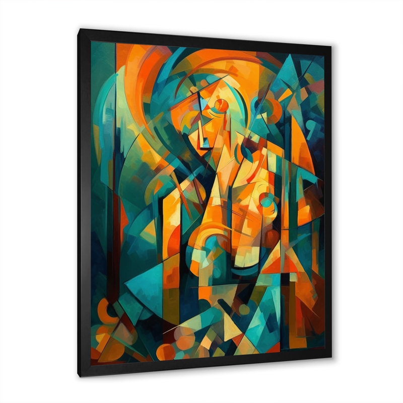 «Tamesbury Abstracting The Cubist Form V», reproduction d'art sur toile, Cadre photo noir, H 20 po x l 12 po x P 1 po