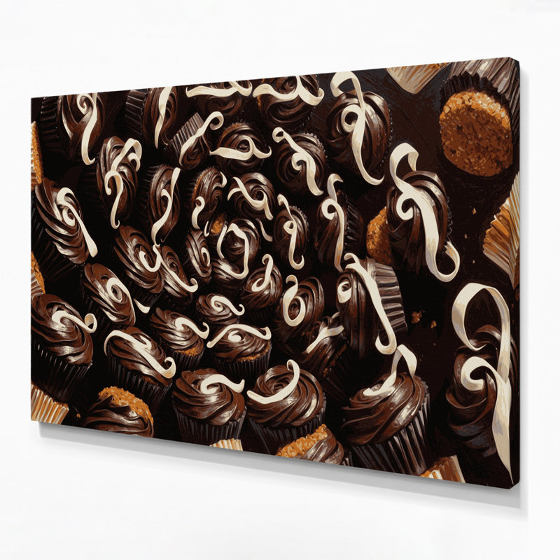 Desserts Hostess cupcakes Black Canvas Wall Art, H 11 po x l 14 po