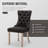 Linen Fabric Upholstered Dining Chairs Set of 4,Black-477584240-477584247