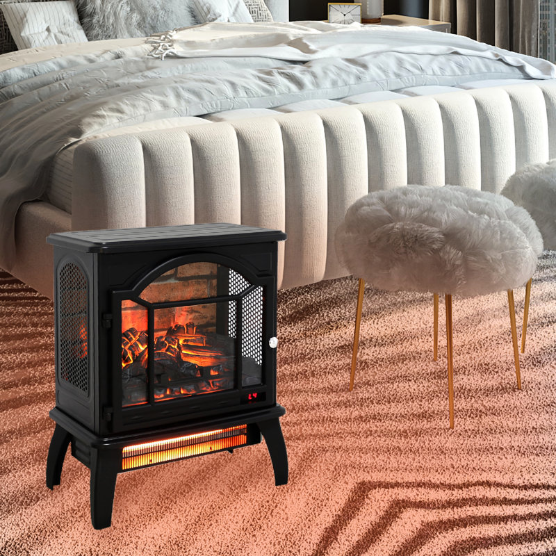 Poêle électrique 18 "3D Flame - chaleur 1500W, 5000 / H / Ul, flamme réglable, protection contre la surchauffe 18 pouces, effet réaliste, faible bruit 48 Db