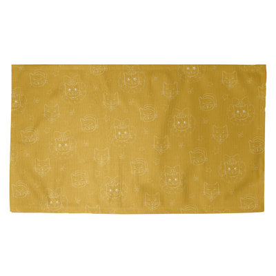 Tapis jaune/blanc fait main