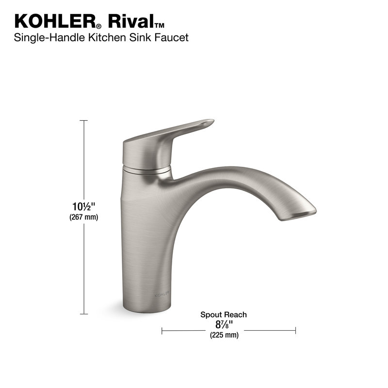 Rival Single-Handle Kitchen Sink Faucet, Matte Black