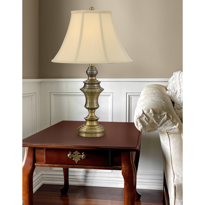 Vigore -  28" Satin Brass Touch Switch Table Lamp with USB Ports