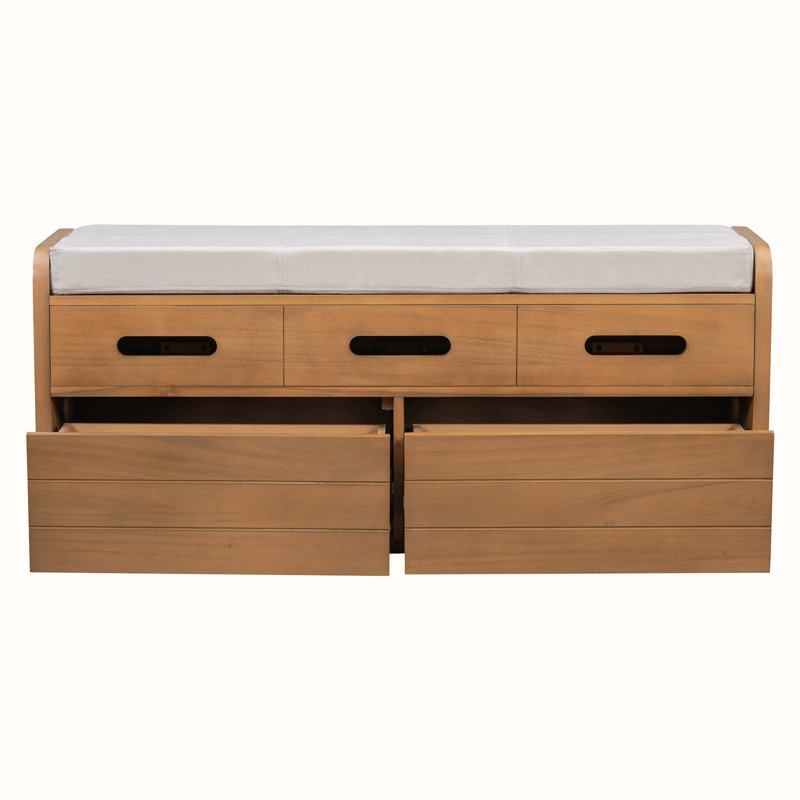 Banc de rangement, Bois naturel