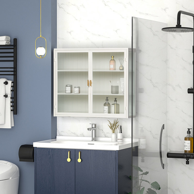 Armoire polyvalente en verre et métal de style minimaliste moderne pour divers décors