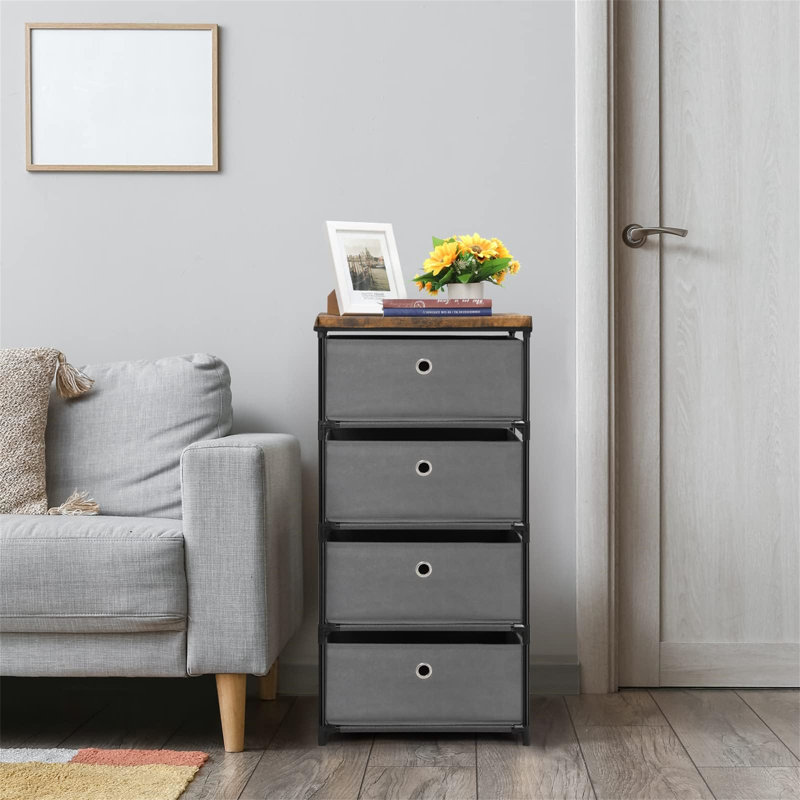 Harlene 42cm W 4 - Drawer Chest of Drawers, Grey