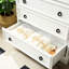 Commode de rangement de chambre à coucher 6 tiroirs -, coulissante en douceur, spacieuse, 6 armoires blanches, rangement