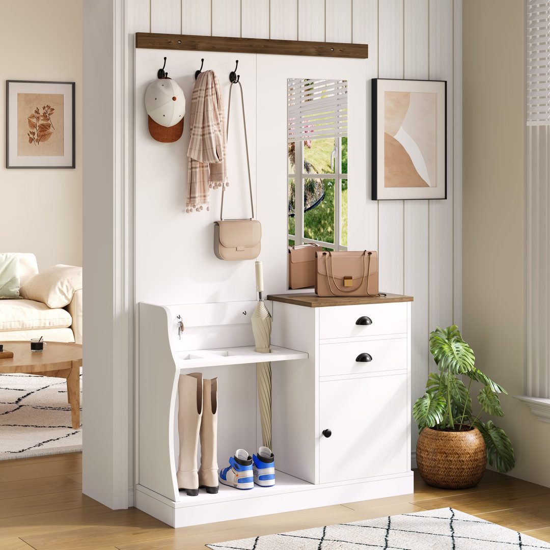 Hall Tree 110cm Wide with Shoe Storage