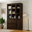 80'' H X 47.4'' W 3-Drawer Display Bookcase With Glass Doors-1340210623