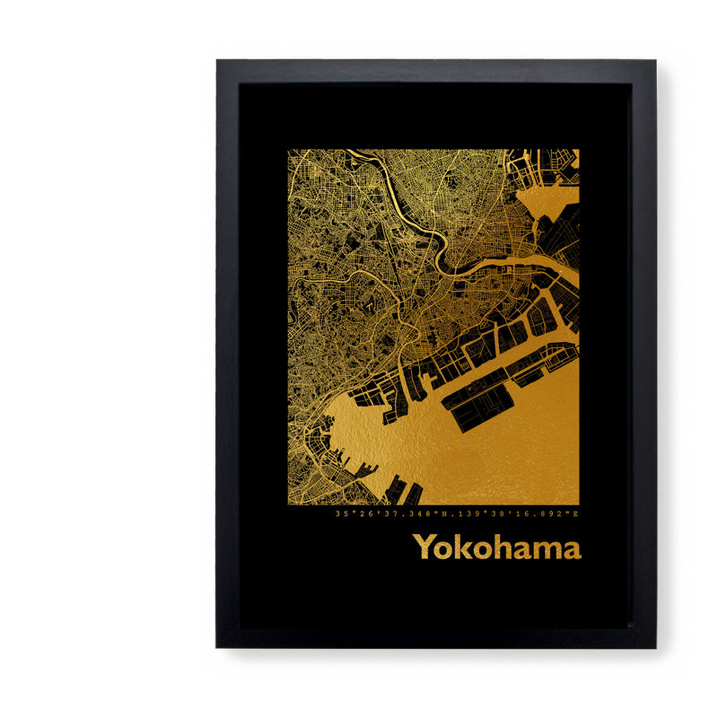 Yokohama Card - Single Picture Frame Print, 42.5cm H x 32.5cm W x 3.5cm D
