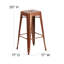 Kai Industrial Style Bar Stool - Set of 4 - Modern Metal Counter or Bar Height-1394825072-1394825074