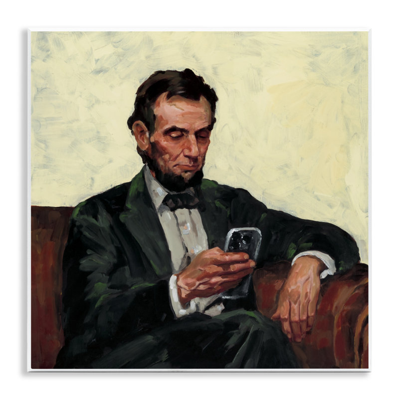 Abe with Cellphone Wall Plaque, design by Studio Bautista