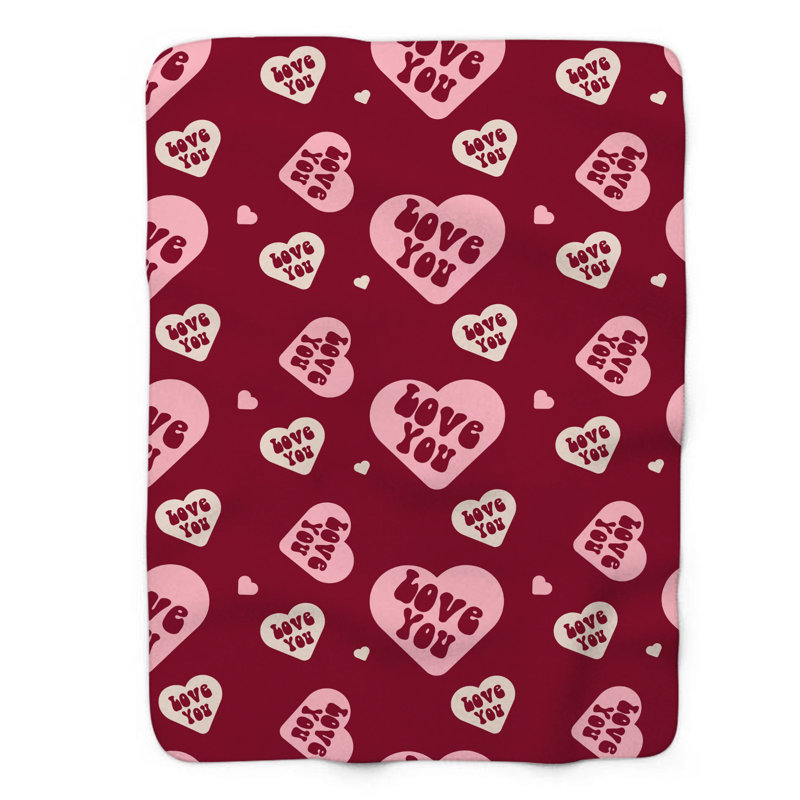 Funky Affection - 1 Piece Premium Sherpa Blanket WB_FL_100624_0034, 50" W x 60" L