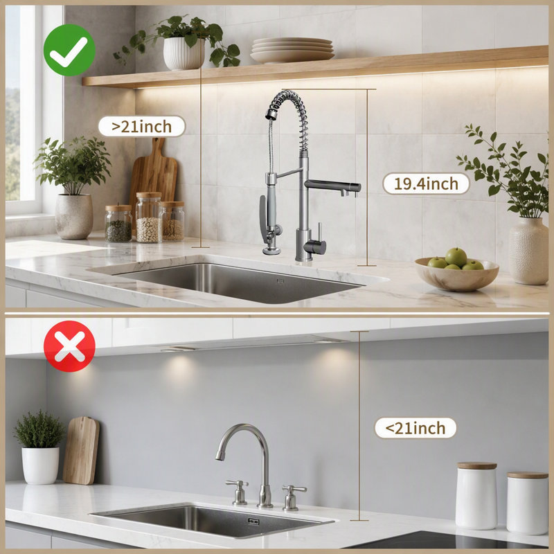 Robinet de cuisine professionnel à poignée unique avec douchette extractible en nickel brossé et robinet de remplissage pour casseroles, conception robuste pour les cuisines modernes