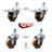 3 Inch SS High Temp Phenolic ½ Inch Threaded Stem Caster Set 2 Total Lock Brake