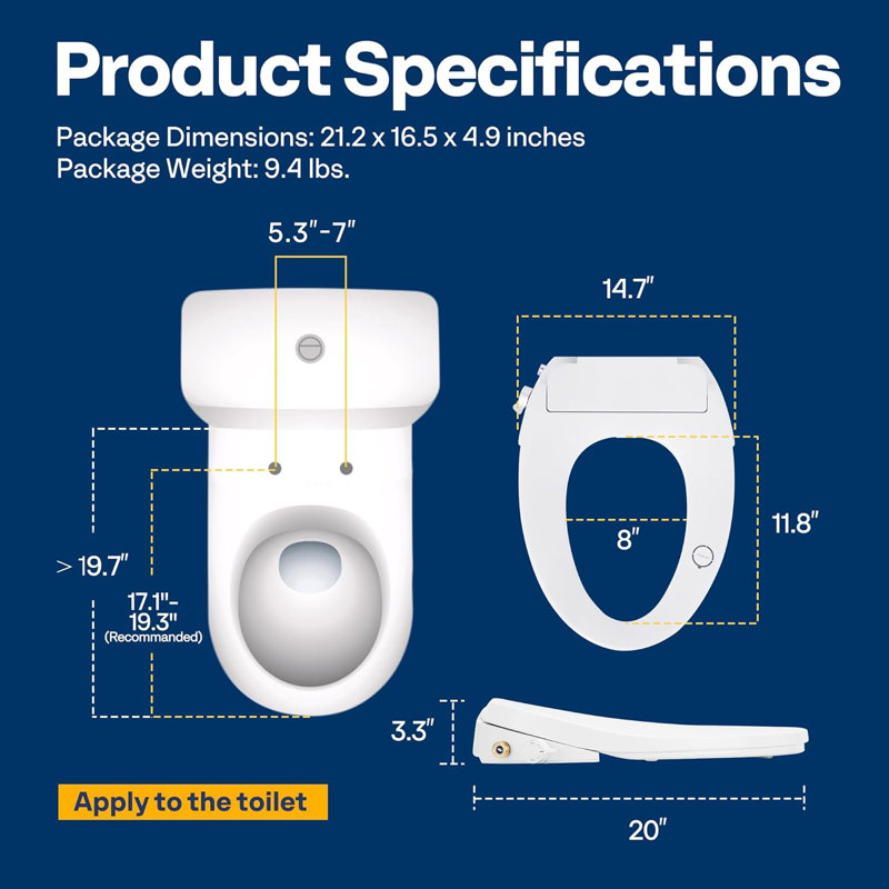 Siège de toilette intelligent chauffé avec télécommande