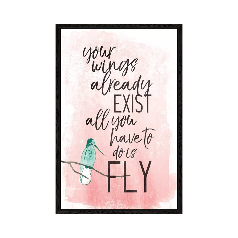 Fly 1 Piece Wall Art on Canvas, 66.04cm H x 45.72cm W x 3.81cm D, Black Floater Framed