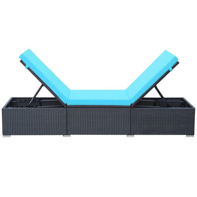 Nino Adjustable Outdoor Sun Lounger Chaise, Cushion, Rattan
