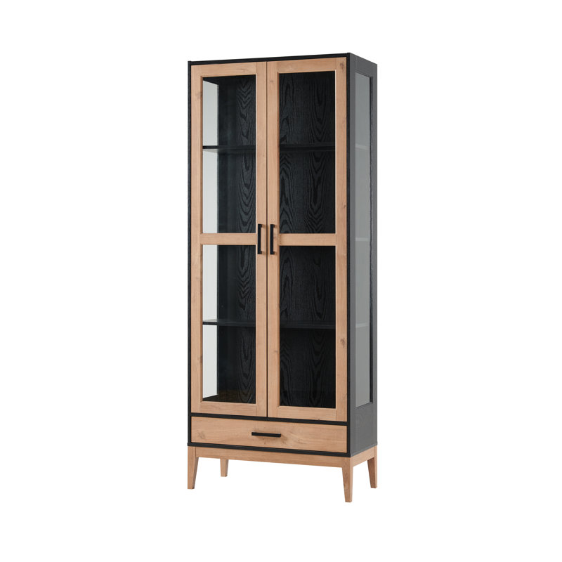 Armoire Amarillas avec portes en verre, Noir