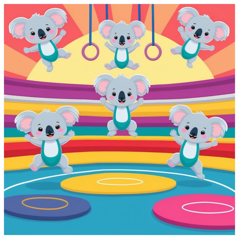 Housses de couette Playful Koala Gymnastic, Grand lit