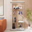 Vitrine en verre trempé et armoire de rangement avec lumière DEL, serrure et roulettes pour faciliter le déplacement-1531994158-1531994156