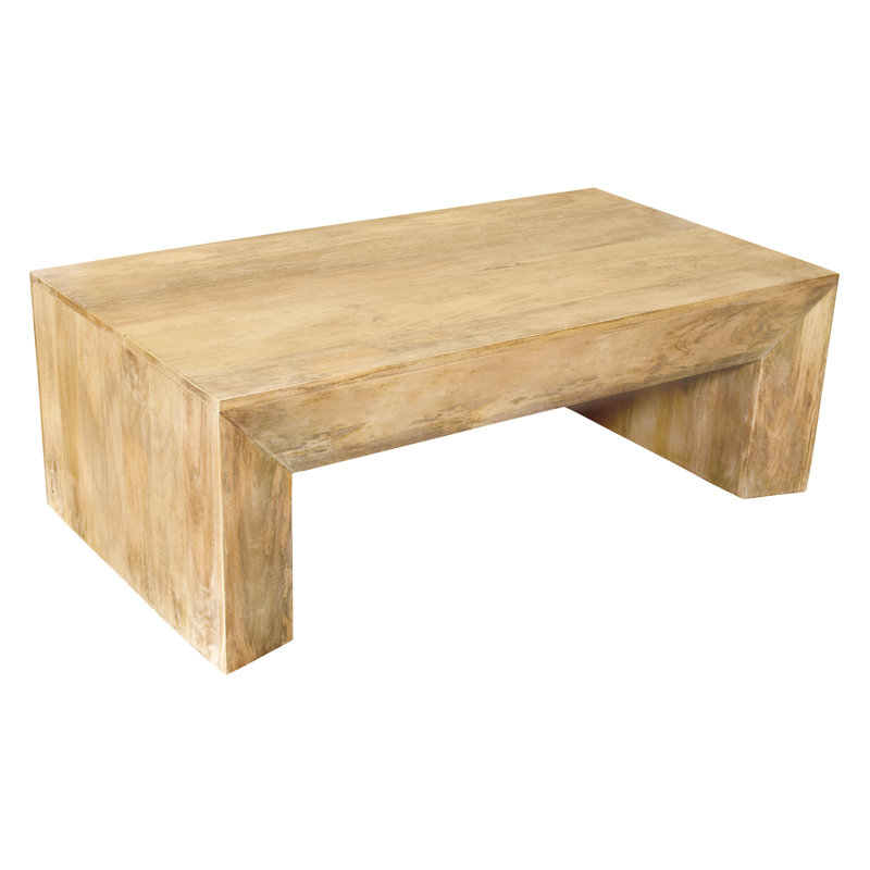 Table de cocktail Everette au fini naturel moderne sur bois de manguier massif
