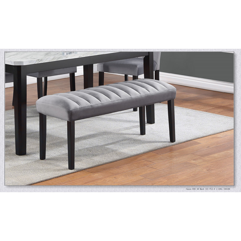 1pc   Bench Dining Room Velvet Fabric Upholstery Kitchen Dining Wooden Furniture