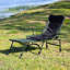 Chaise de camping inclinable réglable avec repose-pieds détachable et coussin éponge pour plus de confort