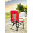 Oversized Portable Fishing Chair - Heavy Duty Camping Directors With Side Table For Lawn Red Folding Outdoor, Beach, Picnic-874220423