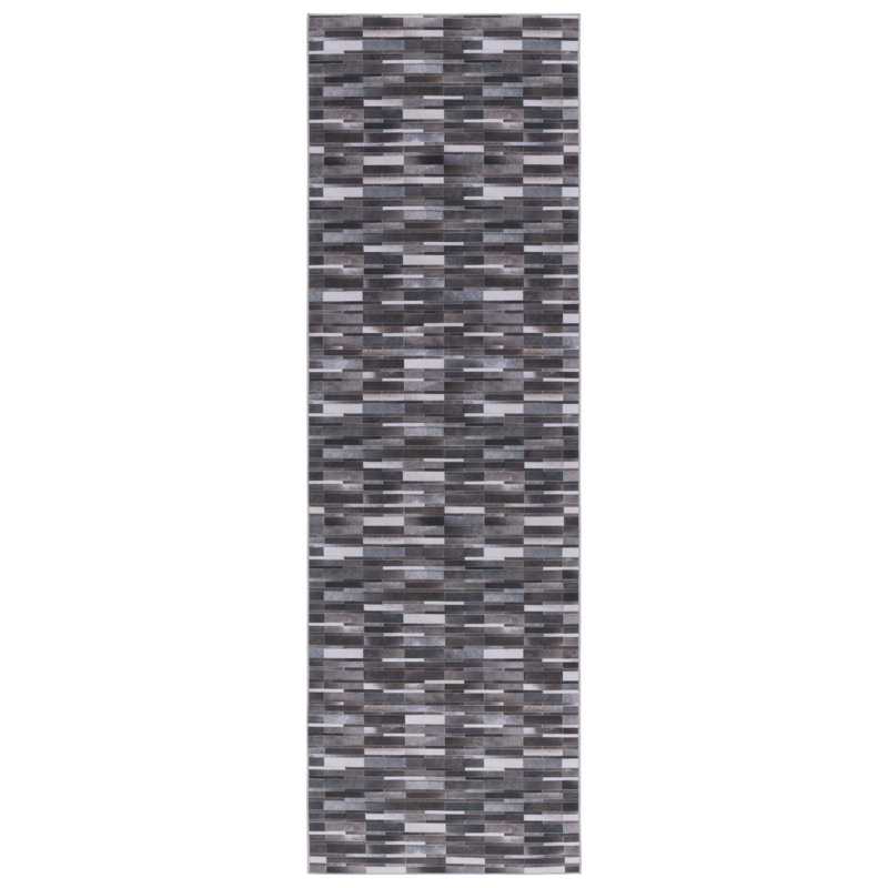 Tapis en similicuir de couleur ivoire / gris F / Hide 542 M / W, Tapis de couloir 2 pi 6 po x 8 pi