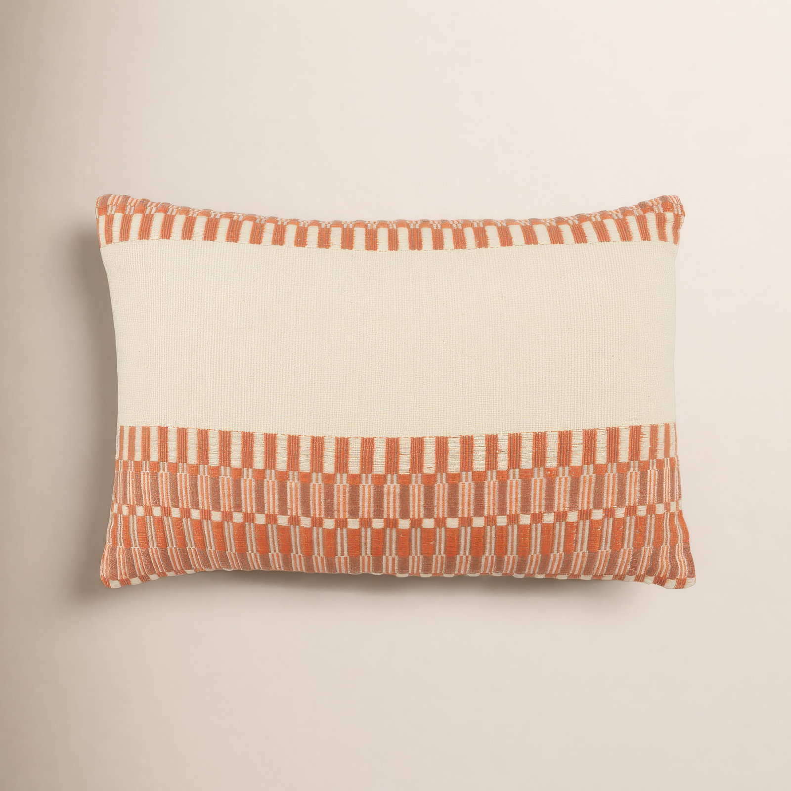 Joost Handmade Tribal Terracotta Lumbar Pillow, Polyfill