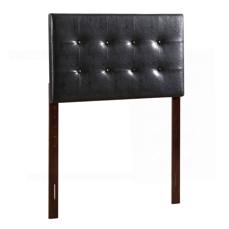 Tête de lit tapissier élégante pour chambre à coucher, Lit simple, Noir, noir, noir, noir