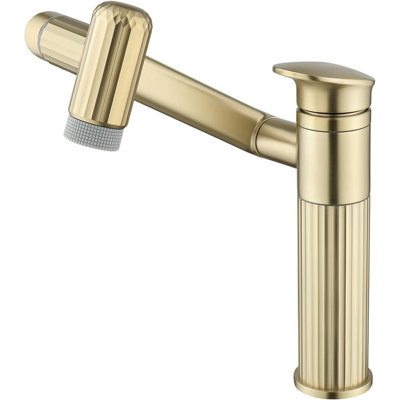 Lefton Rotatable Bathroom Faucet With Temperature Display In Fahrenheit, Single Hole Vanity Sink Faucet With 2 Water Modes For Bathroom And Laundry Room, Bf2208-pro