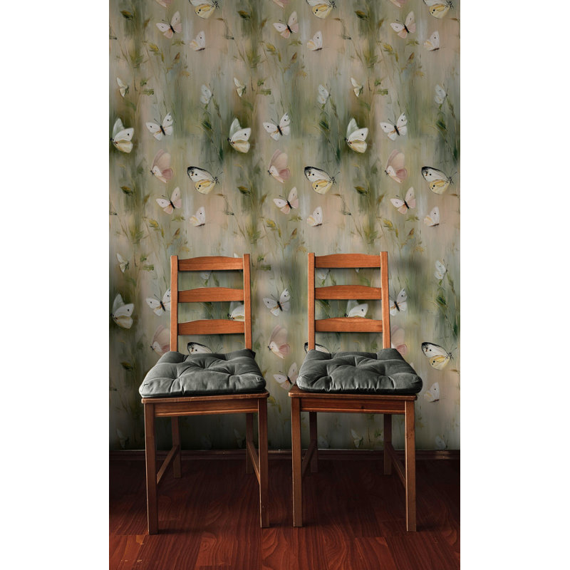 Papillon décoratif à motif floral pastel, Vert