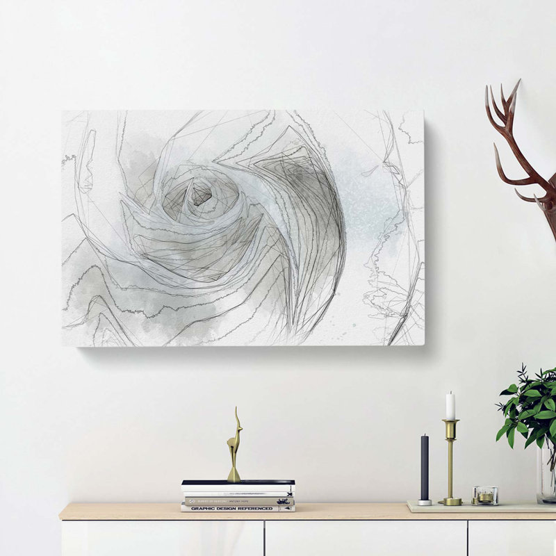 White Rose In Abstract - Wrapped Canvas, 40cm H x 60cm W x 3cm D